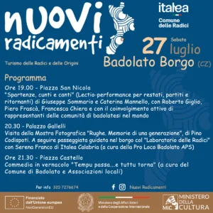 Nuovi radicamenti evento badolato catanzaro